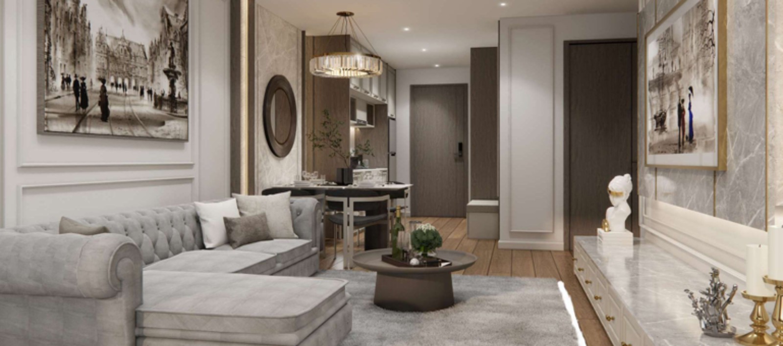 Interior view of 2 Bedroom Family Suite for Sale at Petit Tycoon, Surin Beach