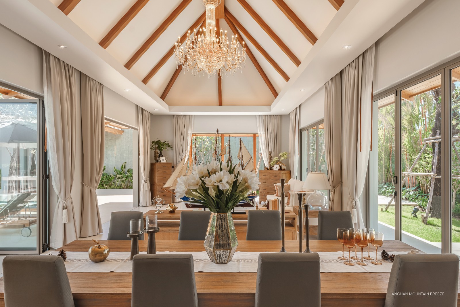 Interior view of 4 Bedroom Private Pool Villa for Sale at Anchan Burgundy