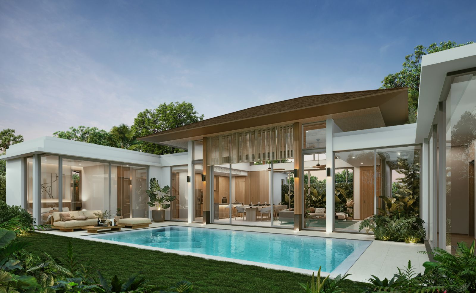 Interior view of 3 Bedroom Private Pool Villas at Monstera Villas in Thalang - Phuket Villa for Sale