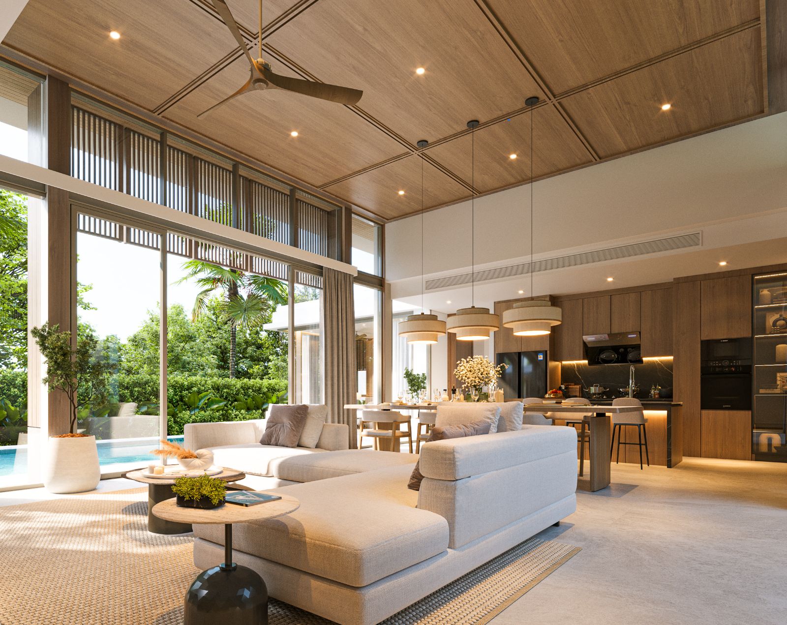 Interior view of 3 Bedroom Private Pool Villas at Monstera Villas in Thalang - Phuket Villa for Sale