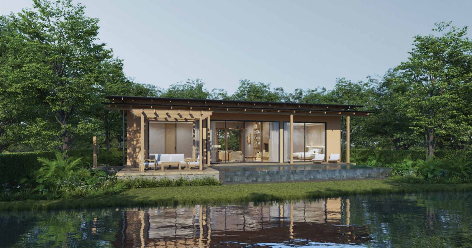 Interior view of 2 Bedroom Lakefront Vana Villa for Sale at Tri Vananda - Phuket’s Landmark Wellness Community