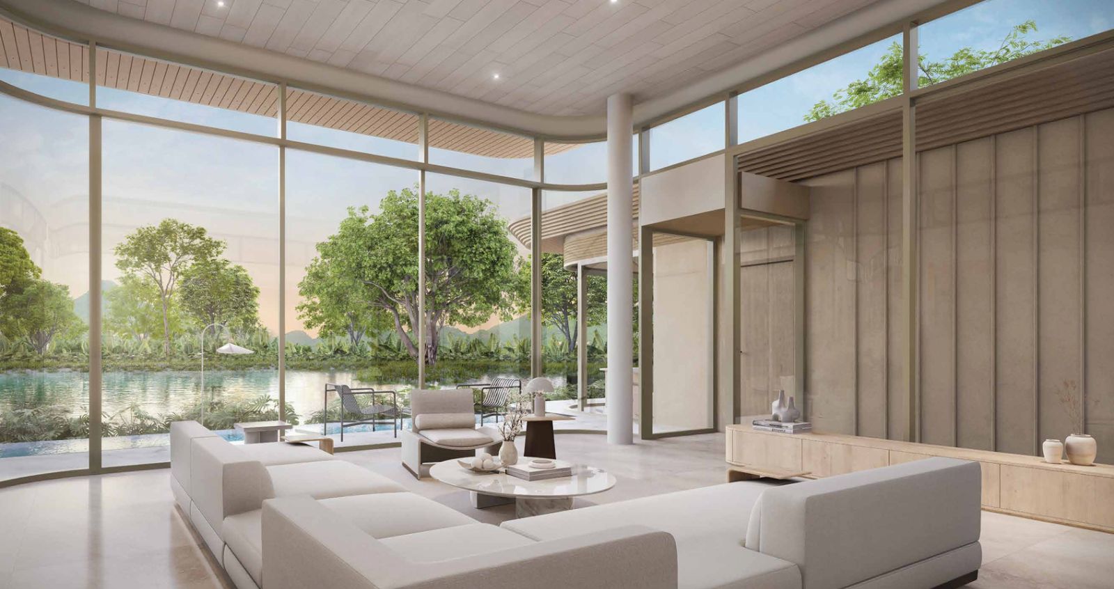 Interior view of 2 Bedroom Lakefront Tri Vananda Nanda Villa in Phuket’s Landmark Wellness Community