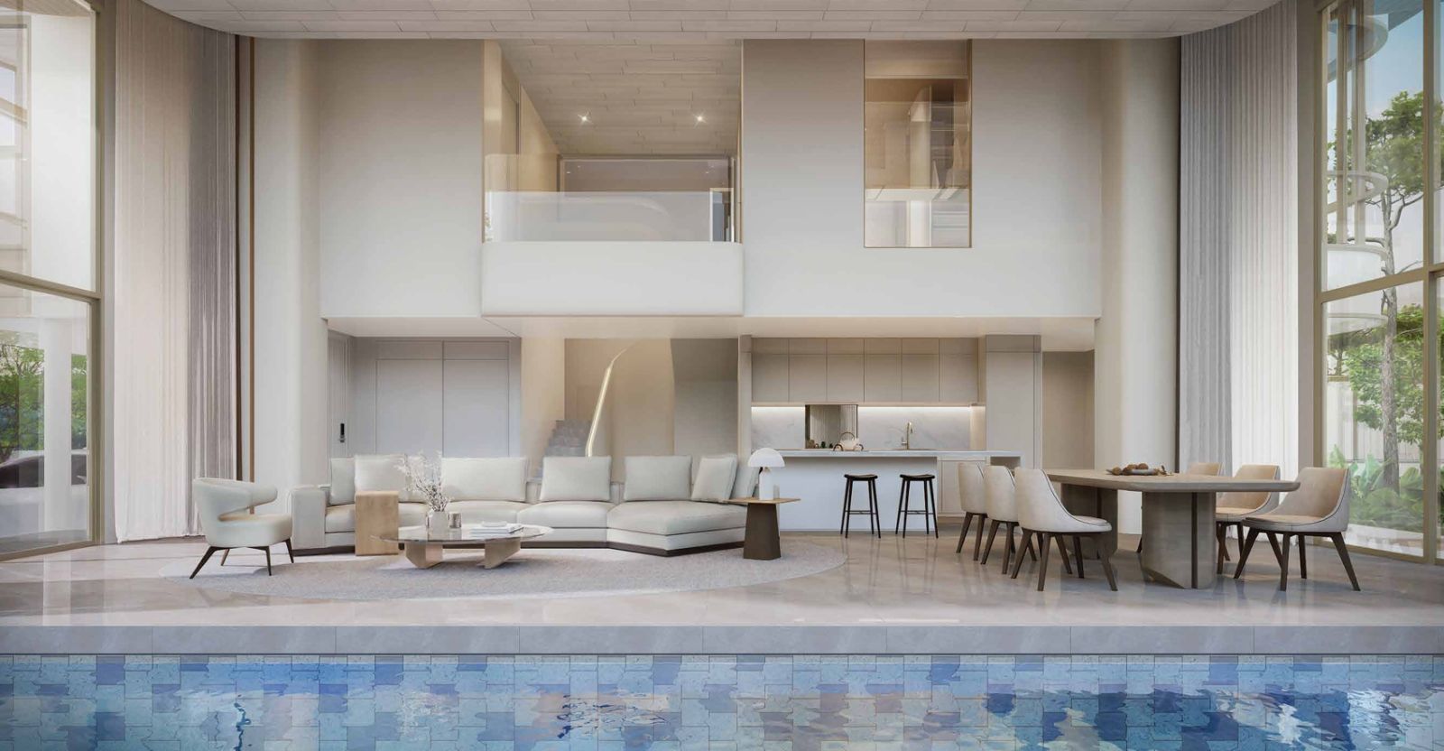 Interior view of Deluxe 2 Bedroom Lakefront Nanda Villa for Sale in Tri Vananda Wellness Community