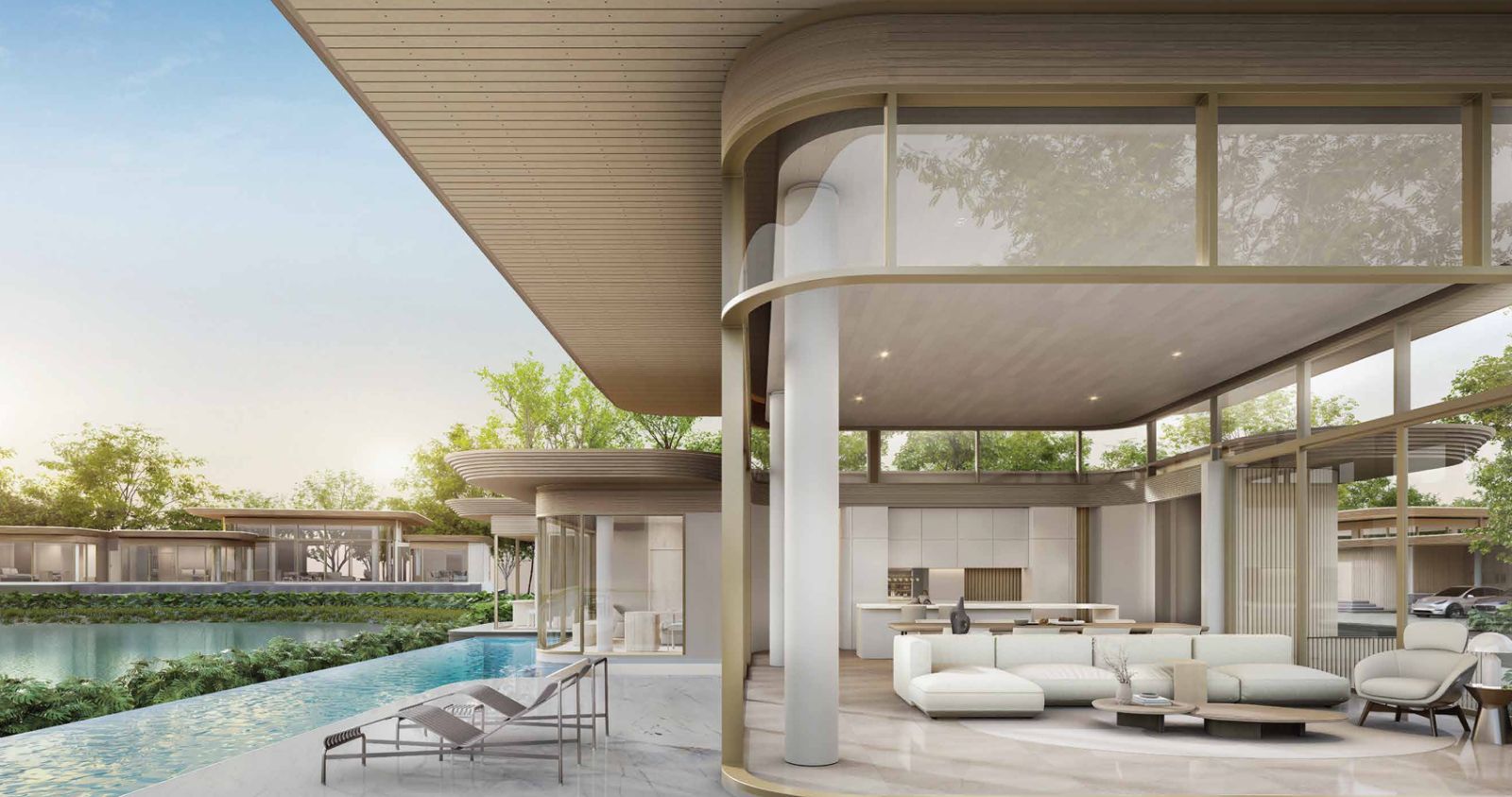 Interior view of 3 Bedroom Lakefront Nanda Wellness Community Villa for Sale at Tri Vananda