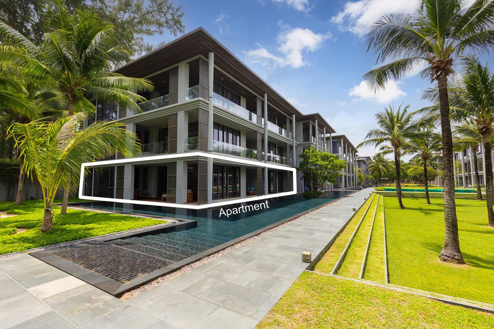 Interior view of Beachfront 3 Bedroom Baan Mai Khao Penthouse for Sale