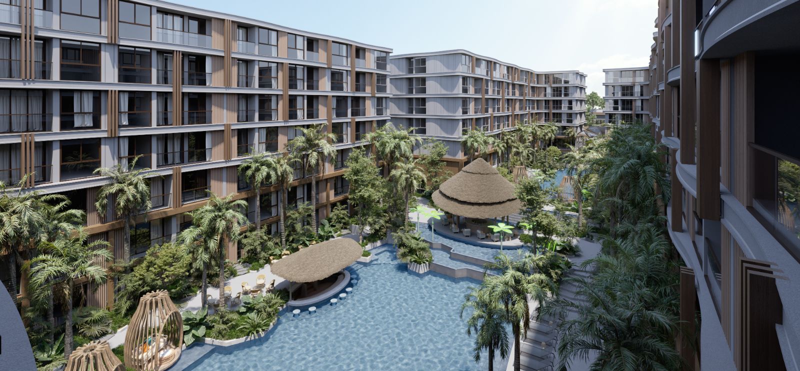 Exterior view of VIP Tropika Bangtao Beach Studio Apartment for Sale - 6% Guaranteed Rental Return for 3 Years