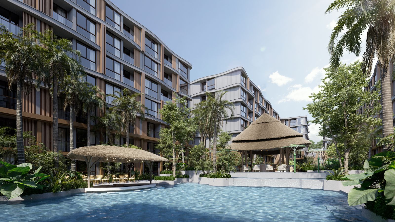 Exterior view of VIP Tropika Bangtao Beach Studio Apartment for Sale - 6% Guaranteed Rental Return for 3 Years