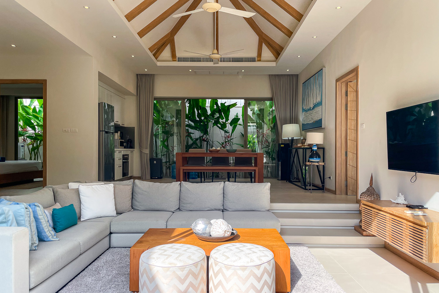 Interior view of Luxury 3-Bedroom Pool Villa in Trichada Cherngtalay: Near Boat Avenue & Beaches