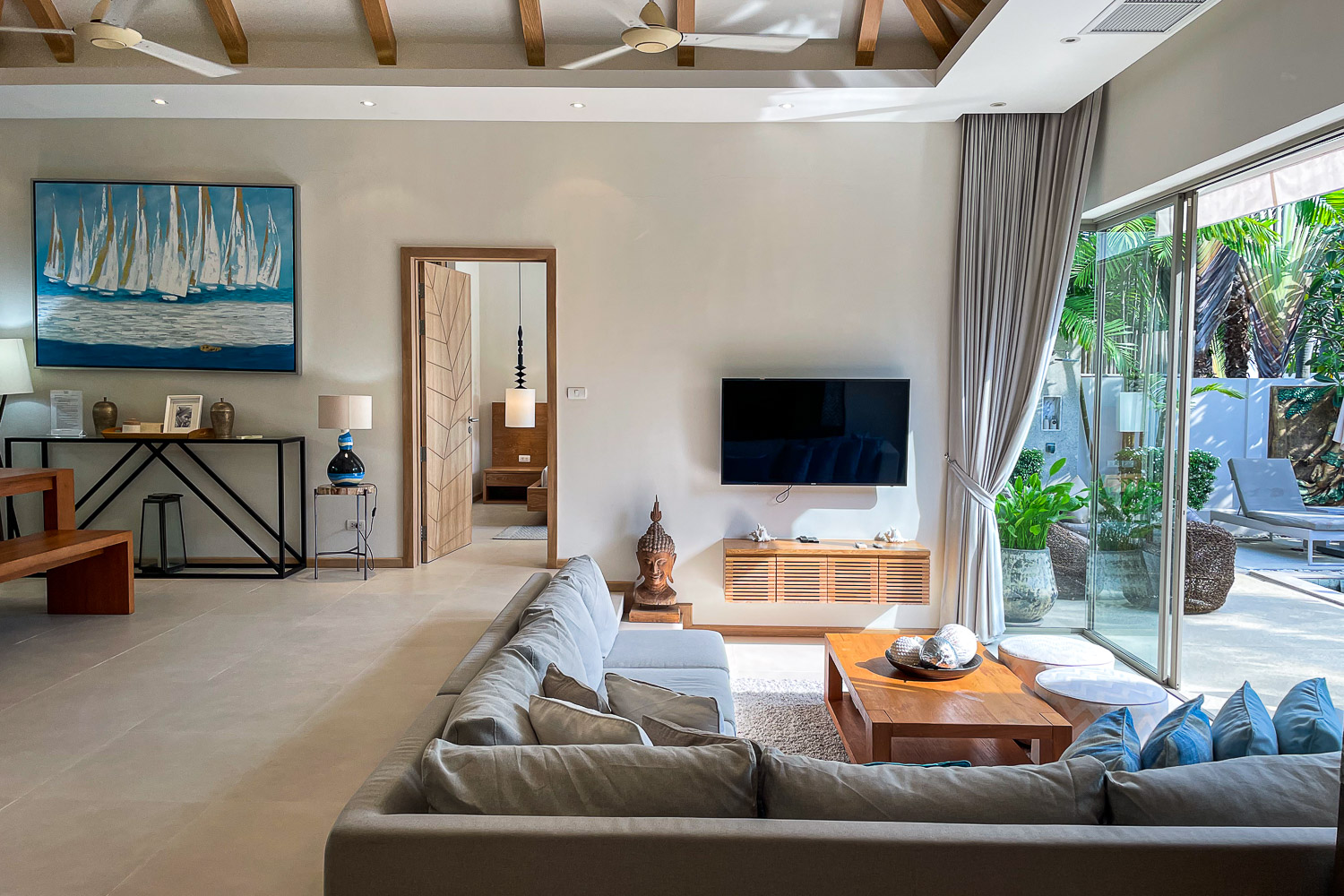 Interior view of Luxury 3-Bedroom Pool Villa in Trichada Cherngtalay: Near Boat Avenue & Beaches