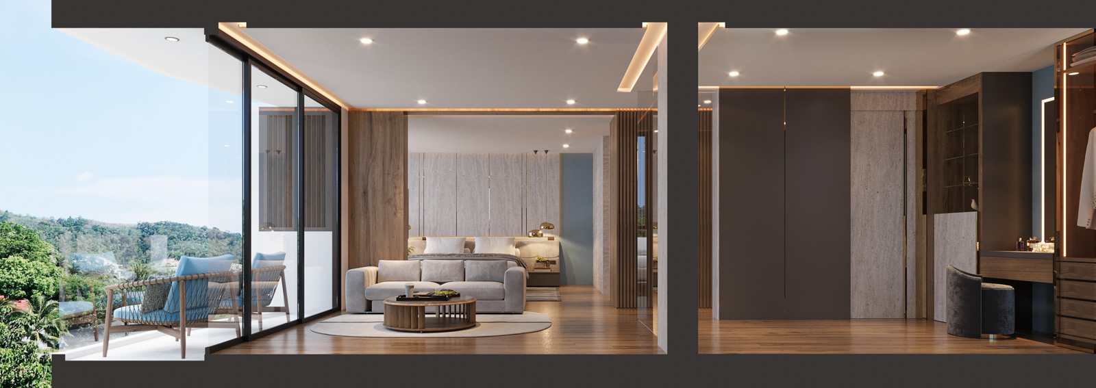Interior view of Ashiyana Heights 2-Bedroom Mountain View Kata Beach Condo