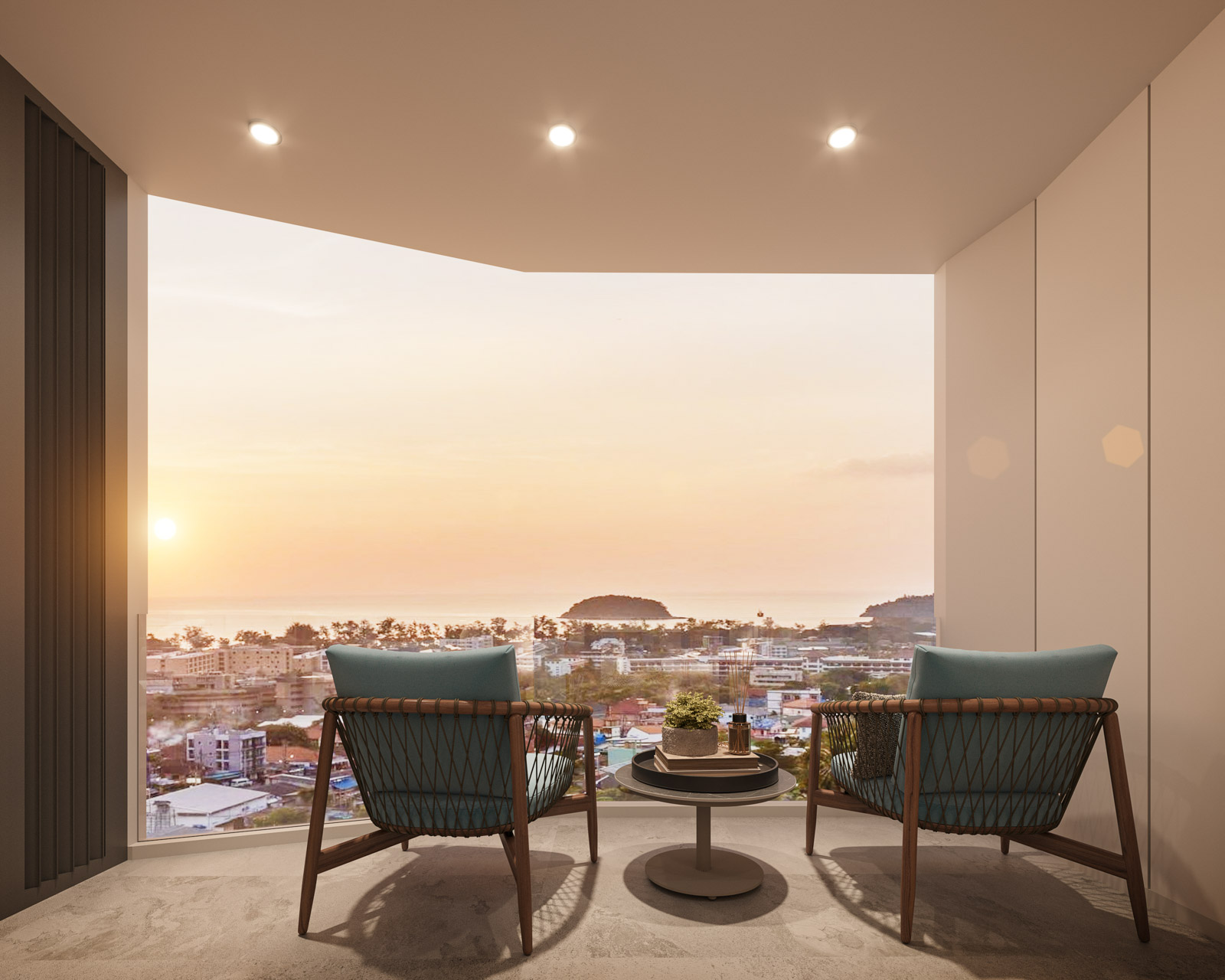 Interior view of Ashiyana Heights Kata Beach 1-Bedroom Sea View Condo for Sale