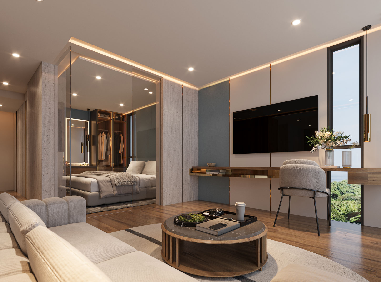 Interior view of Ashiyana Heights 2-Bedroom Sea View Kata Beach Condo