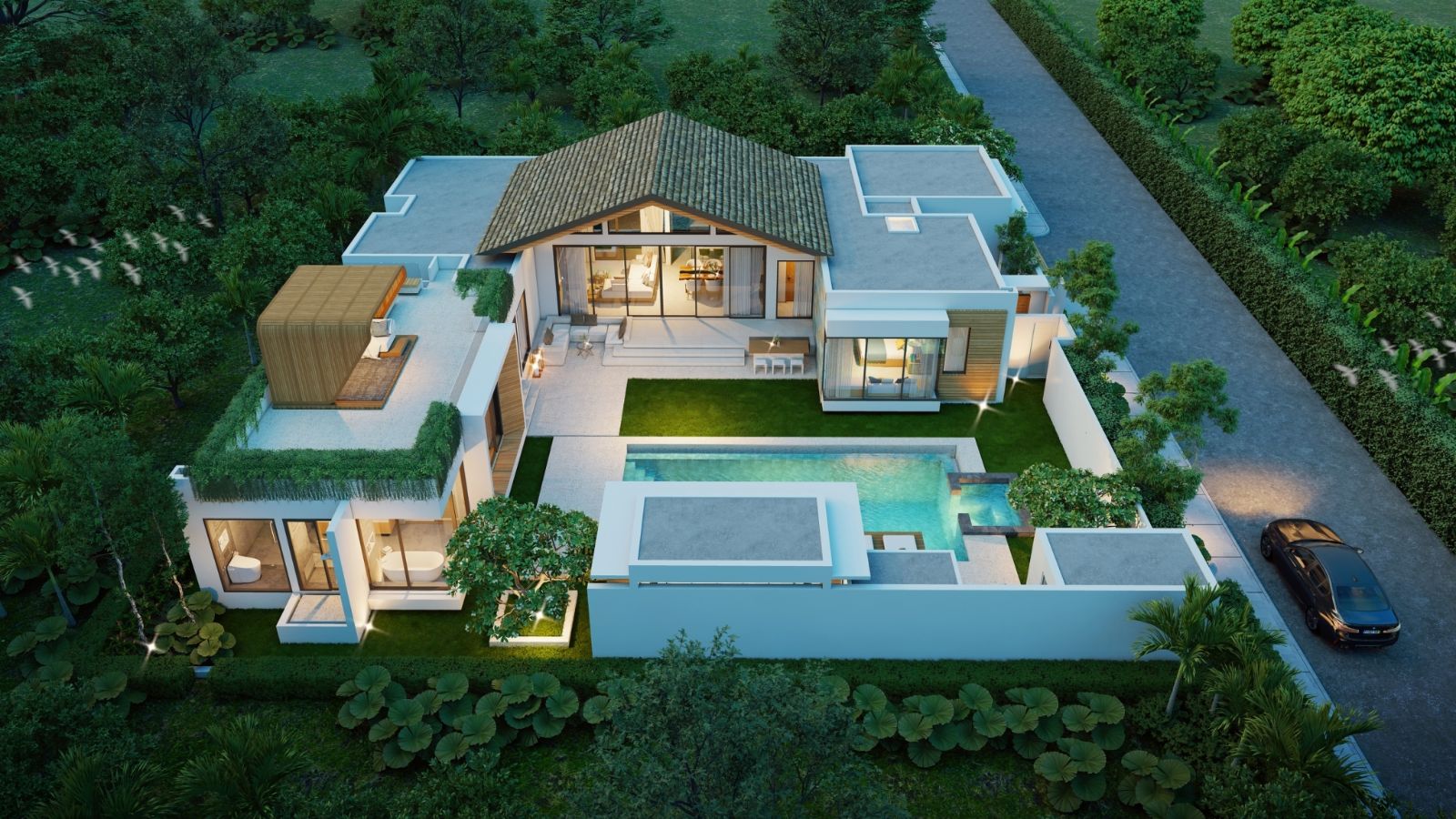 Interior view of 3 Bedroom Modern Pool Villas for Sale at Wilawan Luna Vista