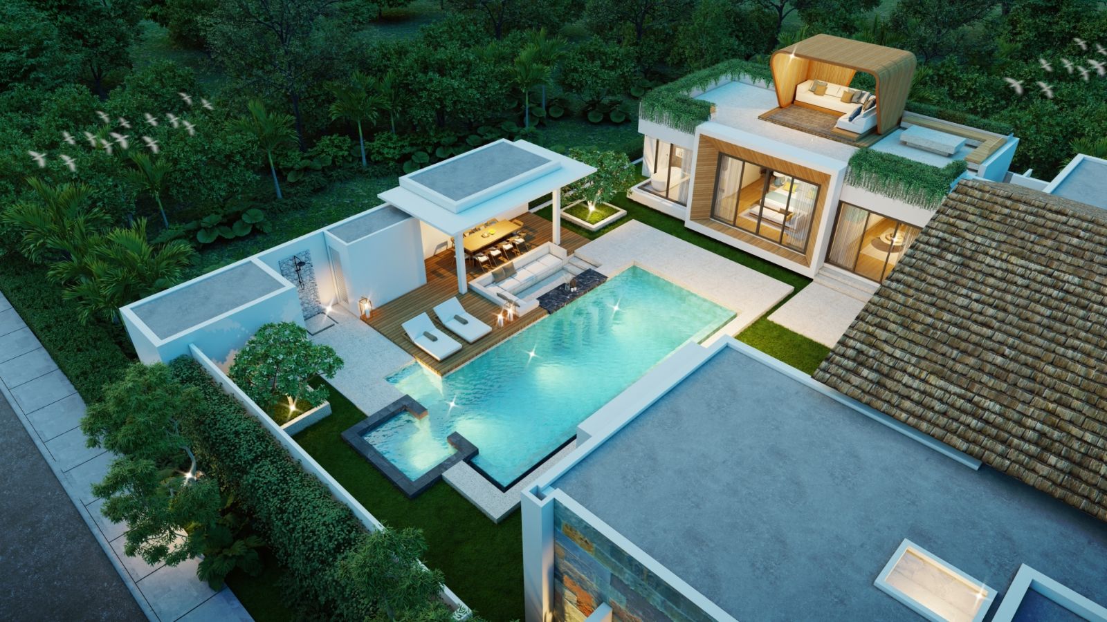 Interior view of 4 Bedroom Modern Pool Villas for Sale at Wilawan Luna Vista