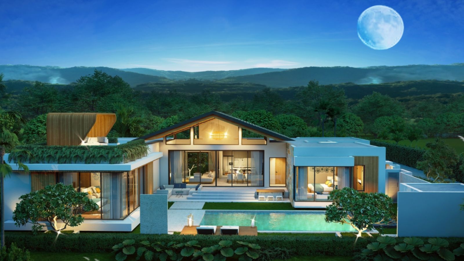 Interior view of 4 Bedroom Modern Pool Villas for Sale at Wilawan Luna Vista