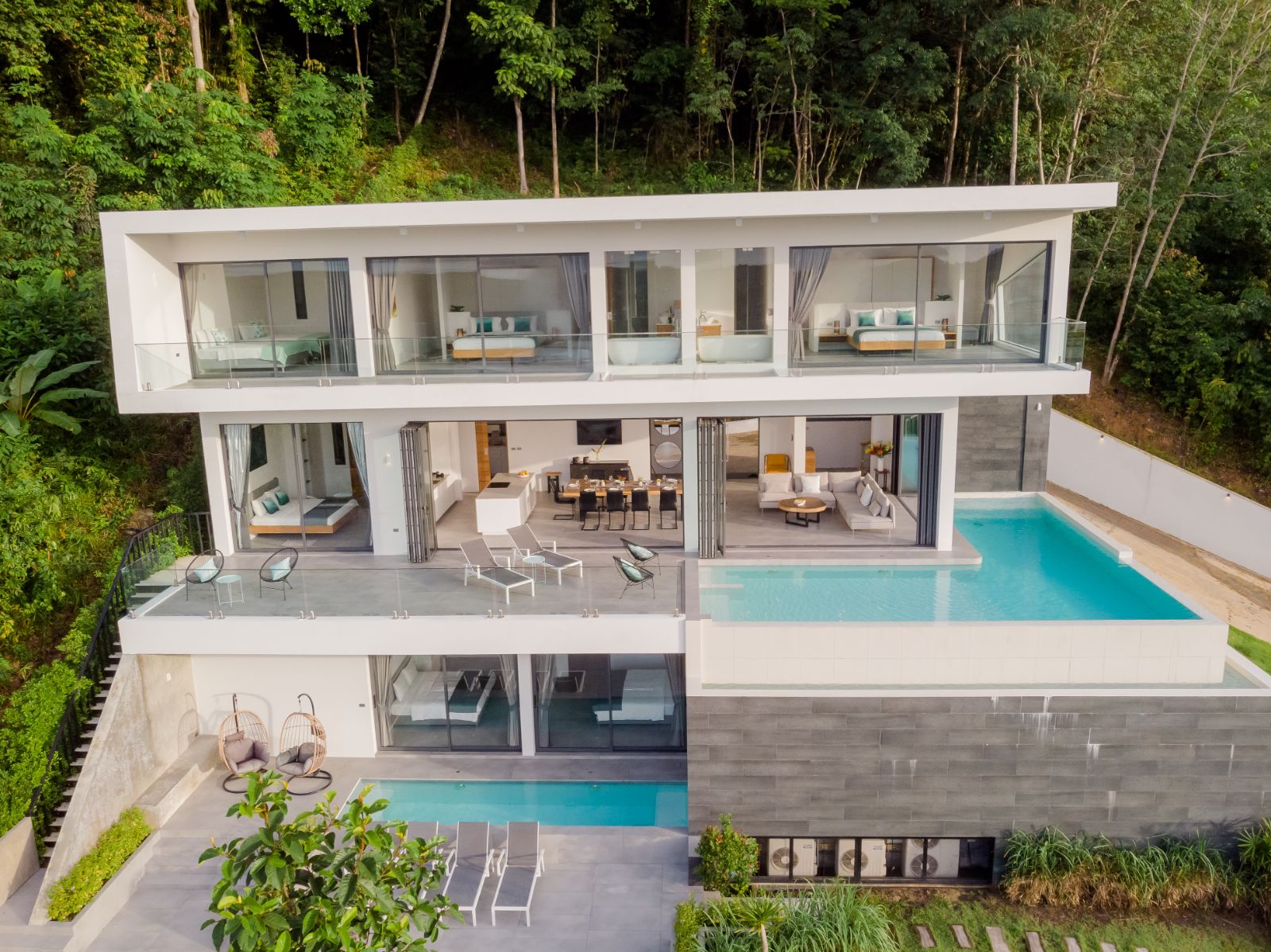 Interior view of Panoramic Ocean View 6 Bedroom Pool Villa for Sale in Yamu Hills, Paklok