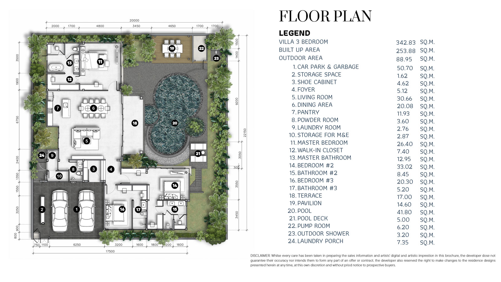 Floor plan of Turnkey Luxury Phuket Villa For Sale – Erawana Creek, Pru Jampa Thalang - 0% Interest for 3 Years