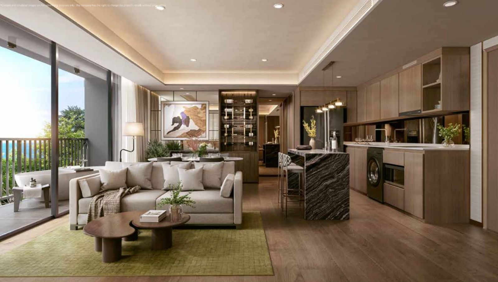 Interior view of Two Bedroom Condo for Sale at Origin Residences, Walking Distance to the Beach