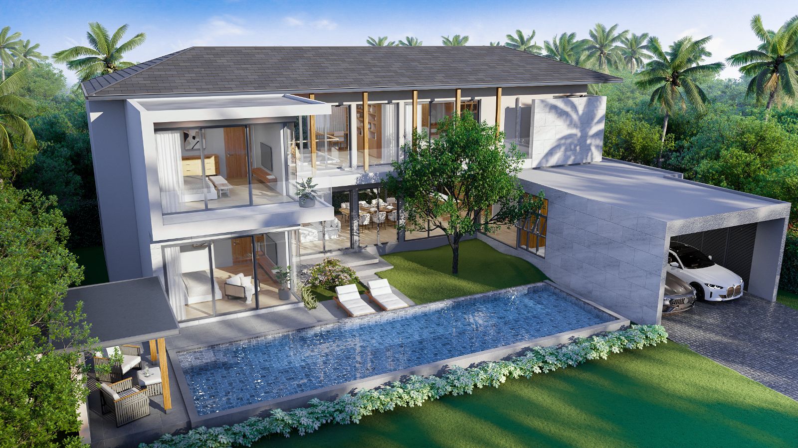 Interior view of 4 Bedroom Modern Luxurious Villas for Sale at Vana Anda, Bangtao