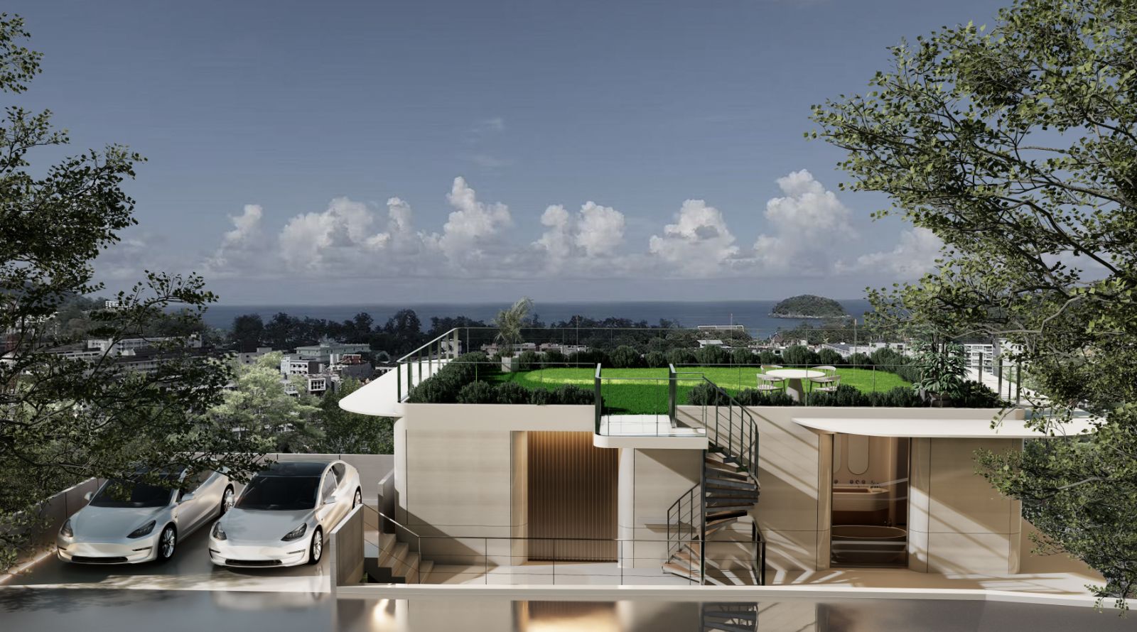 Interior view of 4 Bedroom Ocean View Luxurious Villas at ISLA Phuket for Sale